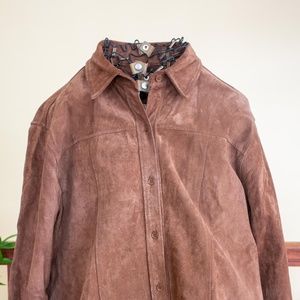 Women's Brown Suede Golden Bear SF Shirt Jacket